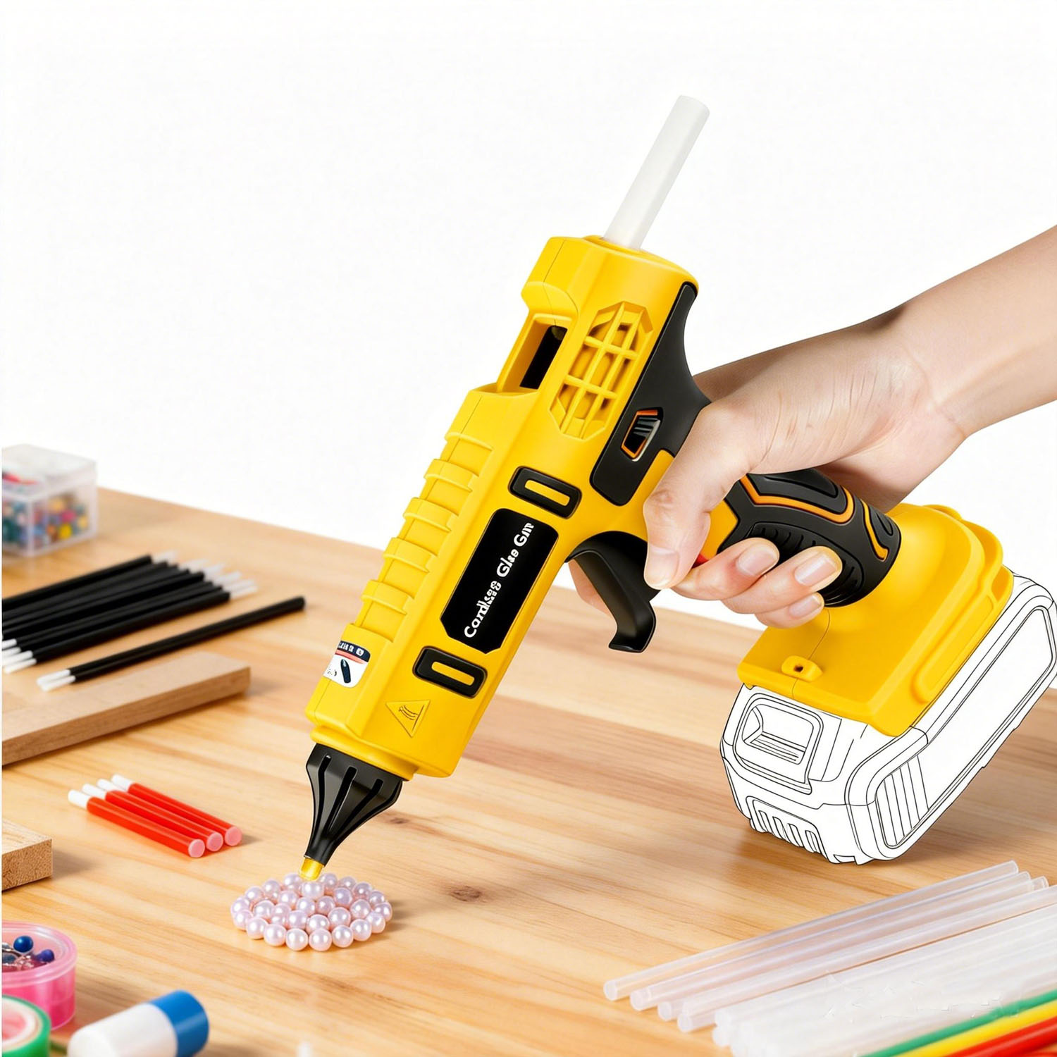 Hot Melt Glue Gun Cordless - Pistola de Cola Quente Sem Fio