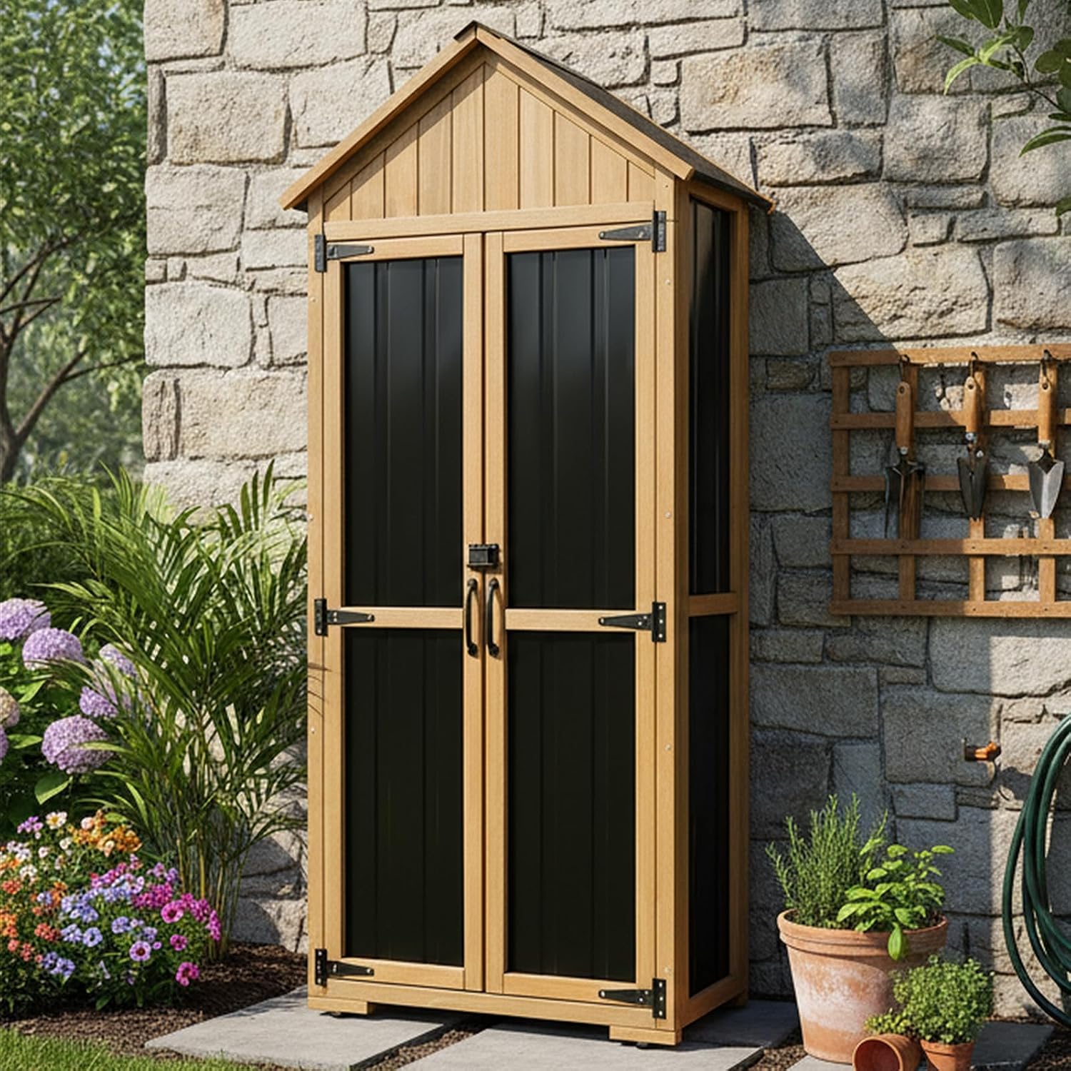 Garden Tools - Armário de Armazenamento Externo, Galpão Impermeável