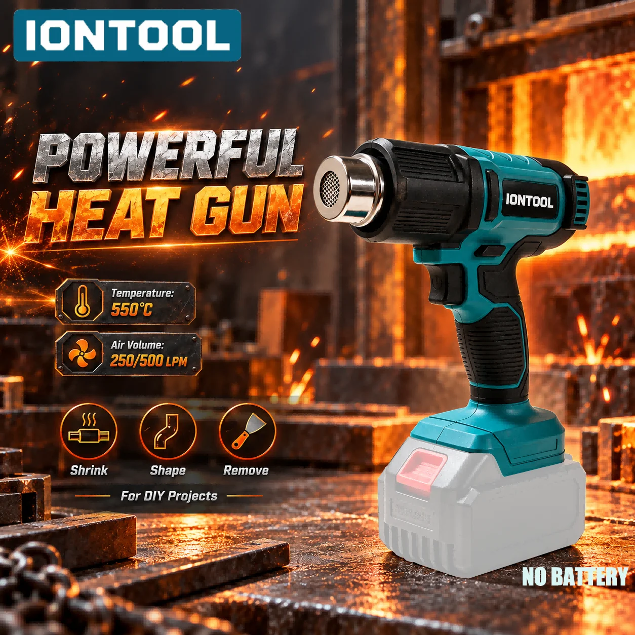 Cordless Heat Gun For Shrink Tubing - Pistola de Calor Sem Fio IONTOOL