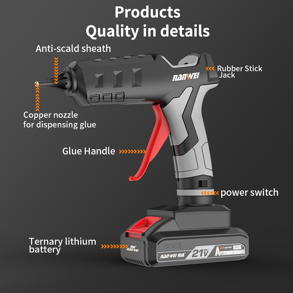 Pistola de cola quente com bat - Hot Melt Glue Gun Cordless avaliação e preço