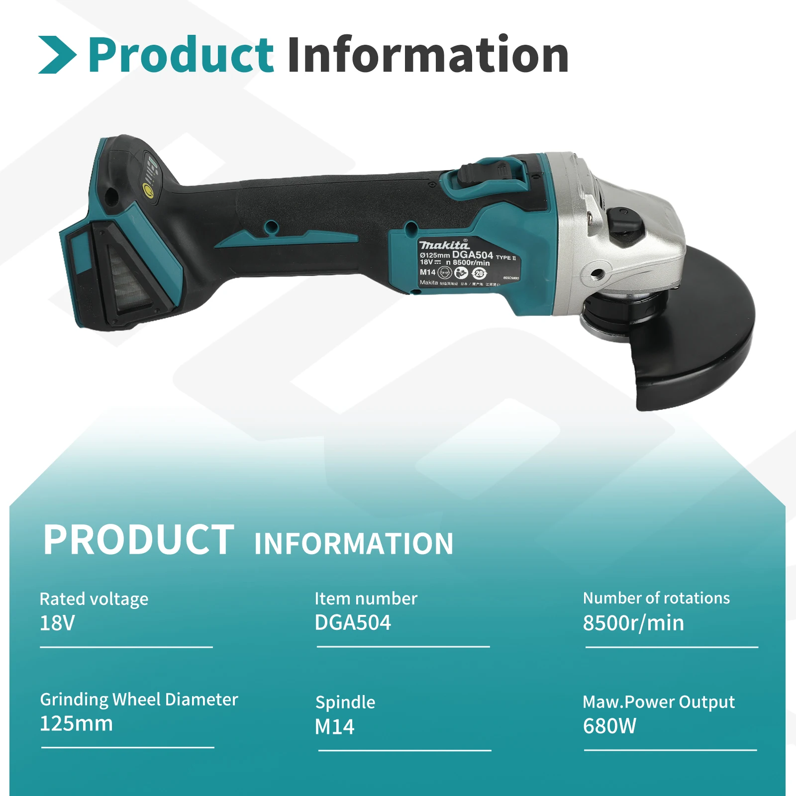 Makita DGA504 125mm Esmerilhad - Brushless Angle Grinder Battery Powered avaliação e preço
