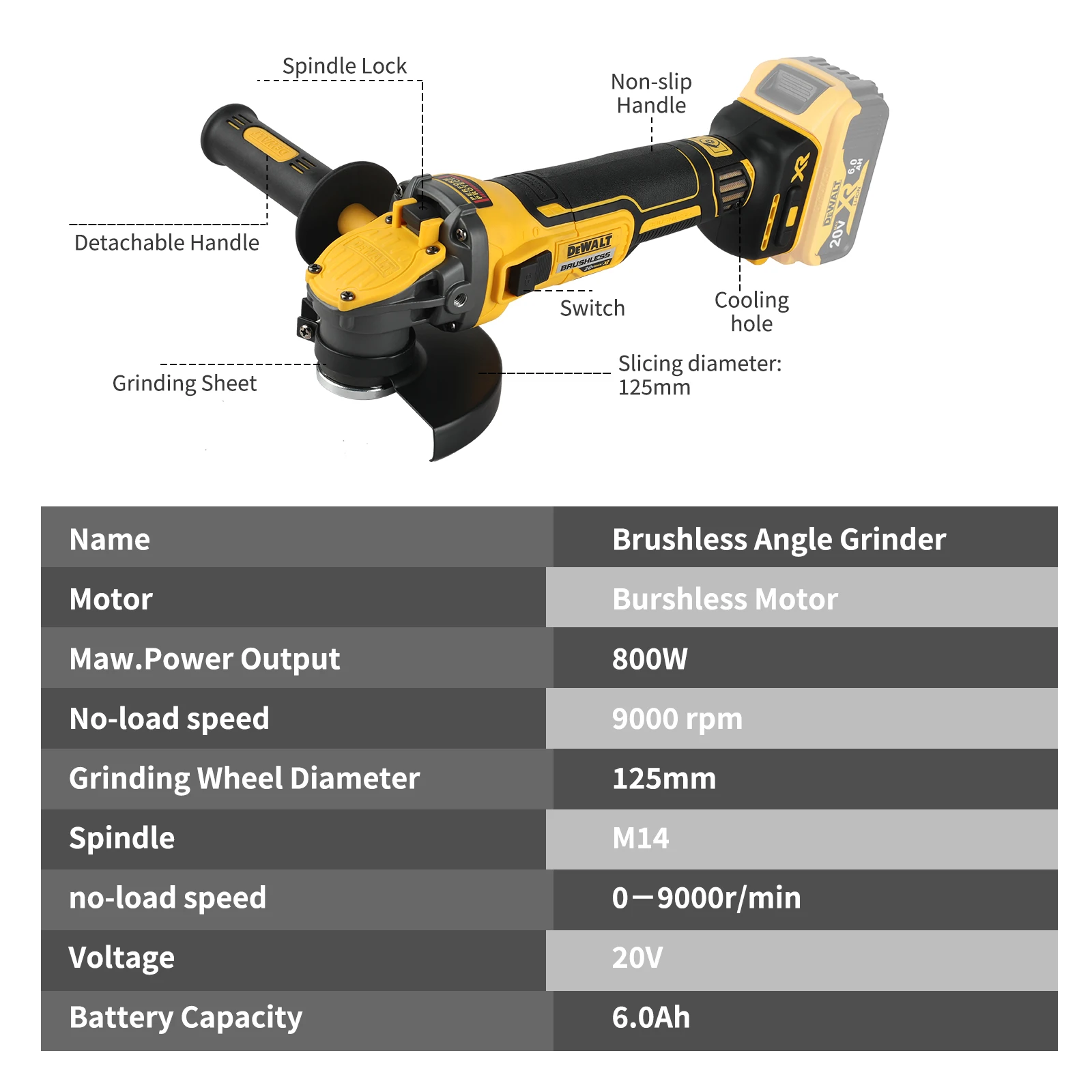 Rebarbadora DEWALT-DCG409, fer - Brushless Angle Grinder Battery Powered avaliação e preço