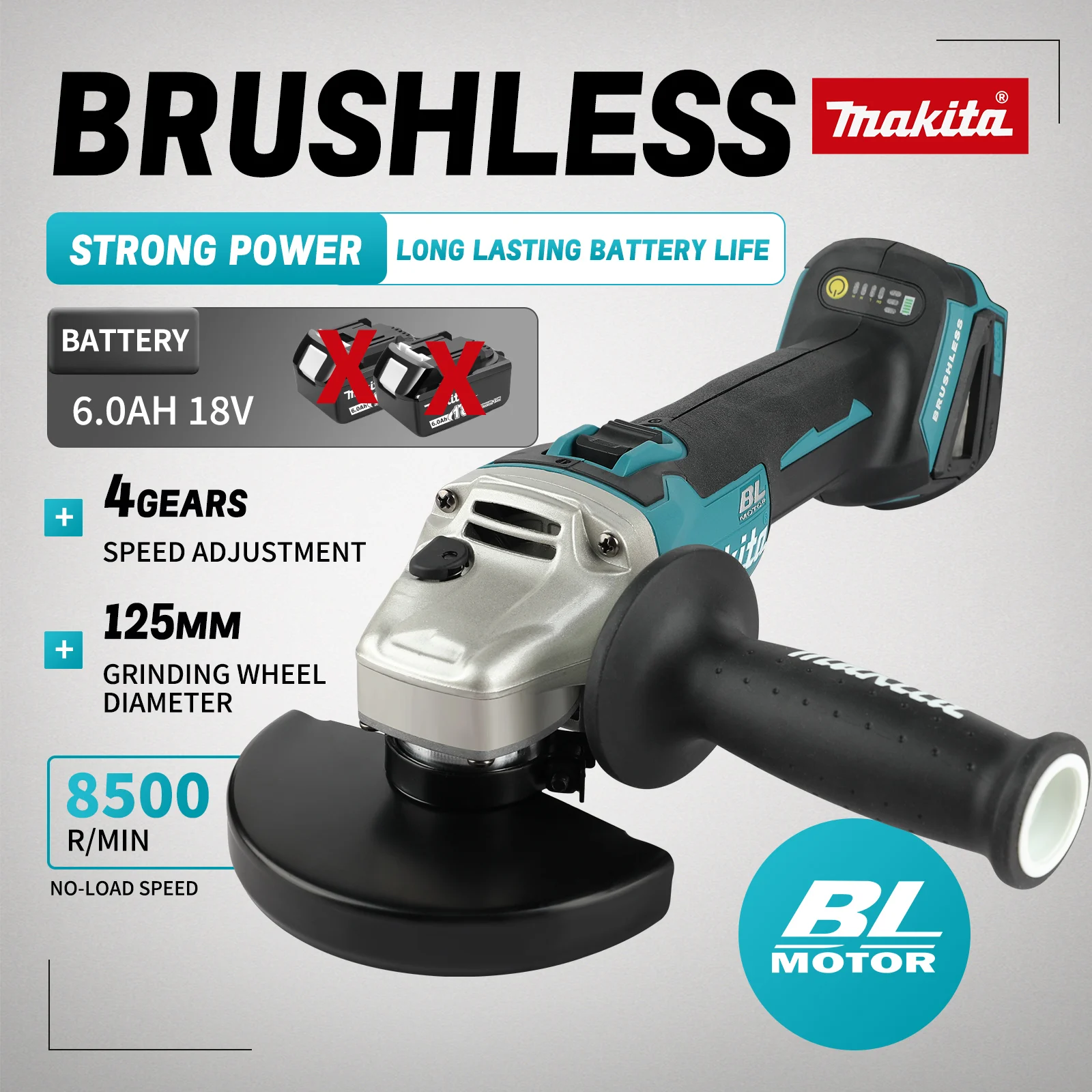 DGA404 100/125mm Esmerilhadeir - Brushless Angle Grinder Battery Powered avaliação e preço