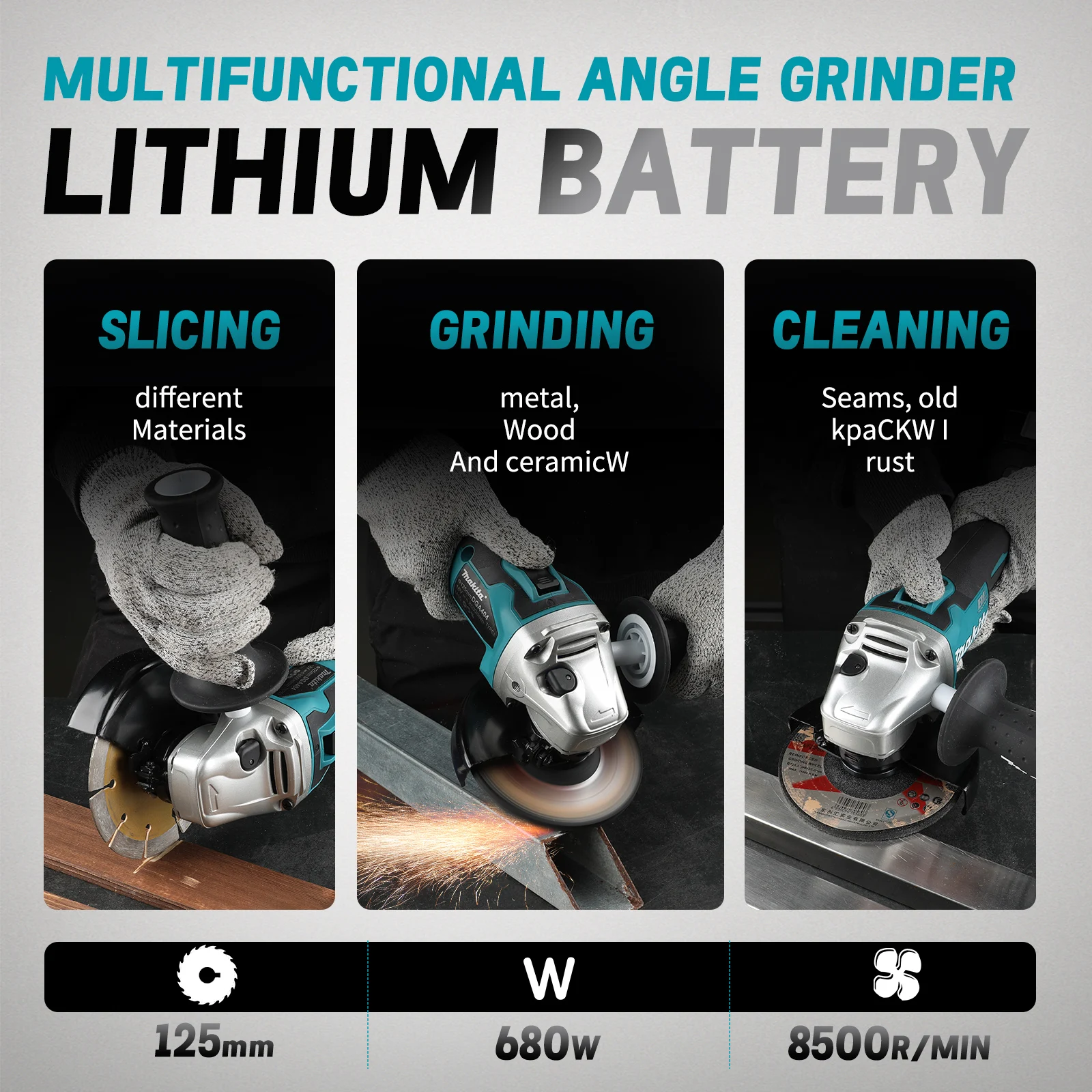 DGA404 100/125mm Esmerilhadeir - Brushless Angle Grinder Battery Powered avaliação e preço